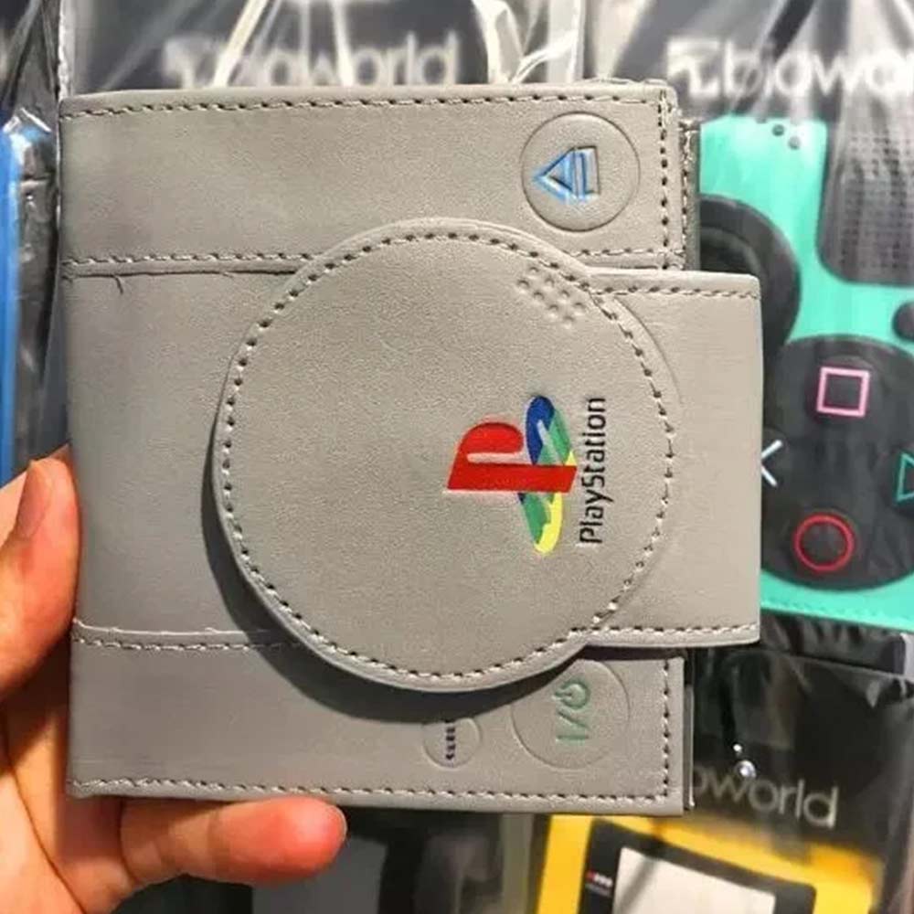 Console Shaped Wallet – Double Fold PU Leather Wallet with Card Holders, Gift for Gamers & Students
