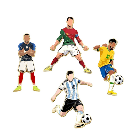 4-Piece 2026 World Cup Football Star Pin Badge – Fan Backpack Accessory Set