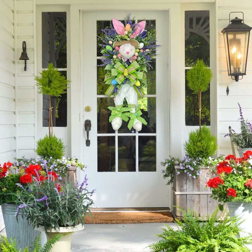 Easter Bunny Rabbit Wreath Decor Front door Party Decor Wedding Decor Spring