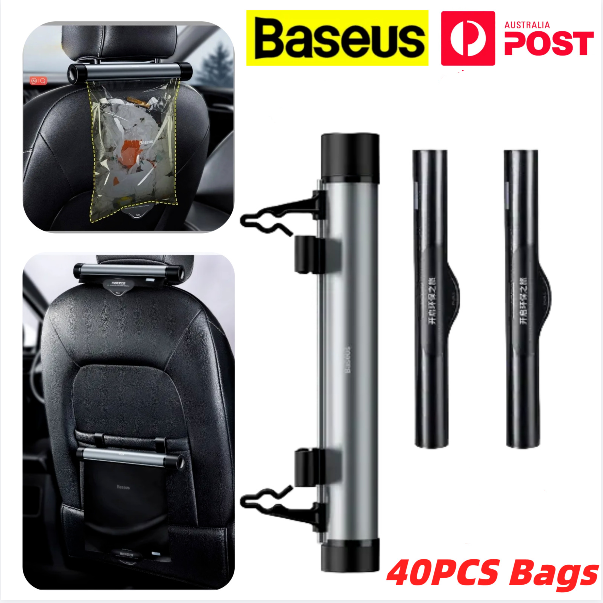 Baseus Car Trash Can Litter Bag Garbage Seat Waste Lid Bin Organizer Accessories