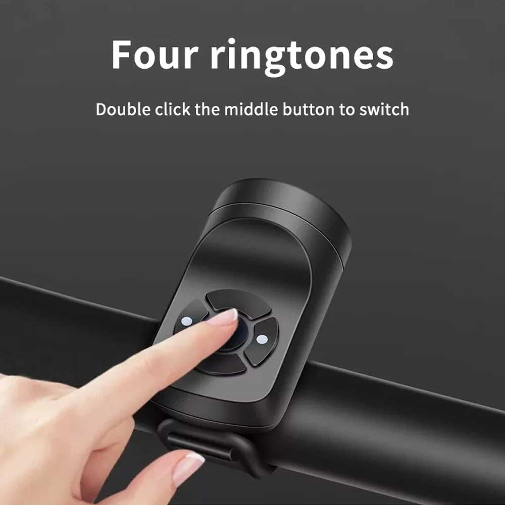 USB Chargeable Horn MTB 140dB Bicycle Bell Electric Horn 4 Mode Anti-theft Alarm
