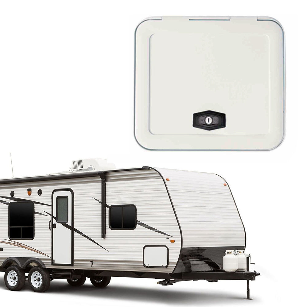 RV Storage Hatch Door – UV Resistant with Locker, Square & Rectangle, Rounded Corners