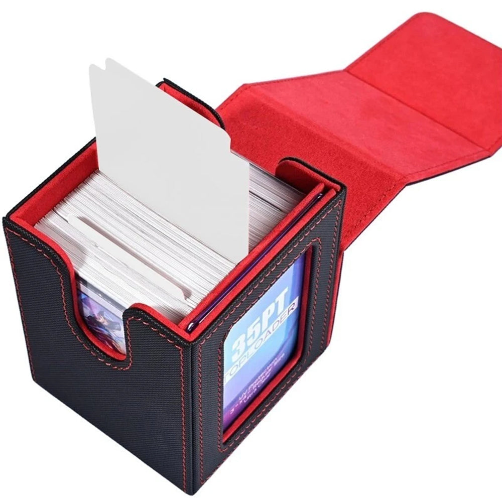 PU Leather MTG Deck Box with Magnetic Closure & Card Stand - TCG Commander Card Storage Case