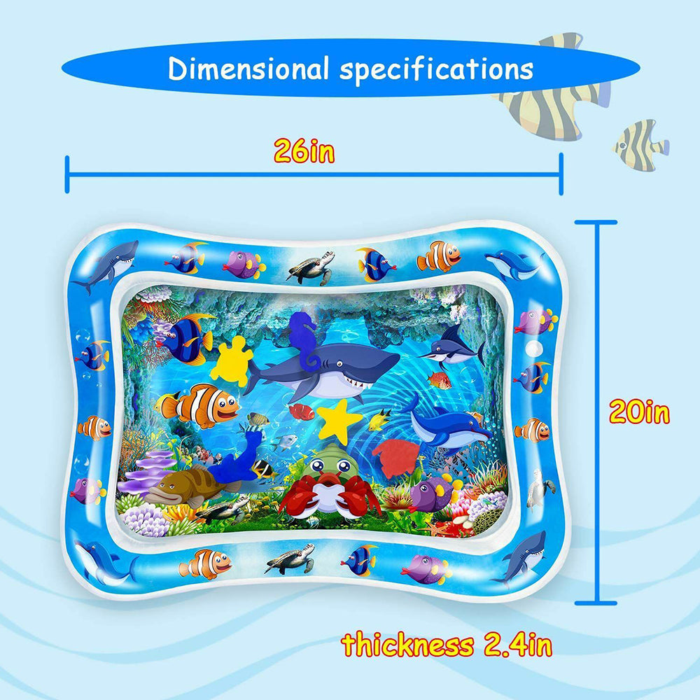 Baby Water Play Mat Inflatable For Infants Toddlers Fun Tummy Time Sea World