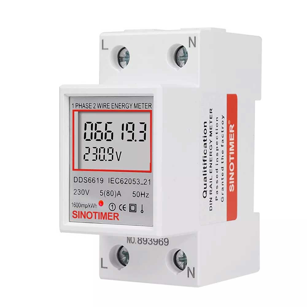 Digital KWH Electric Meter LCD Display 220V 230V Power Meter 50 60Hz for Indoor