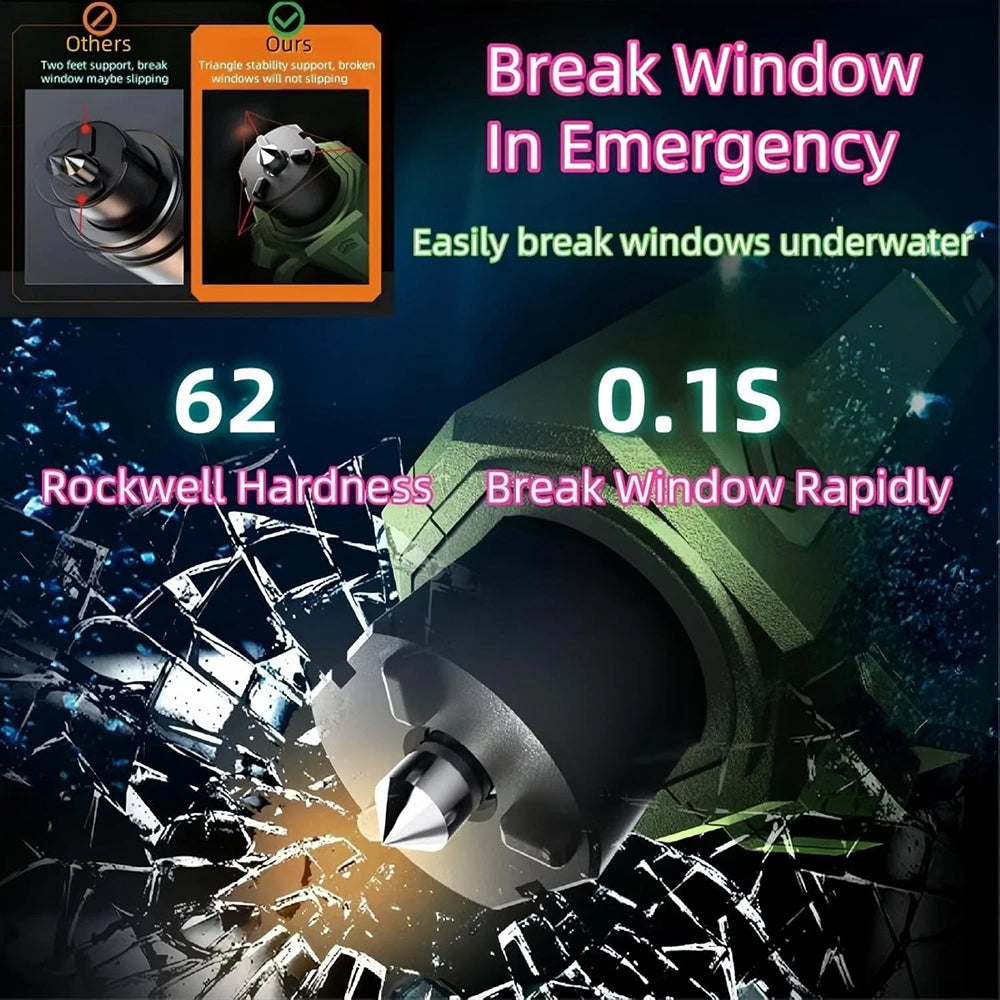 3-Pack Emergency Hammer – Car Window Breaker & Seatbelt Cutter Keychain Tool