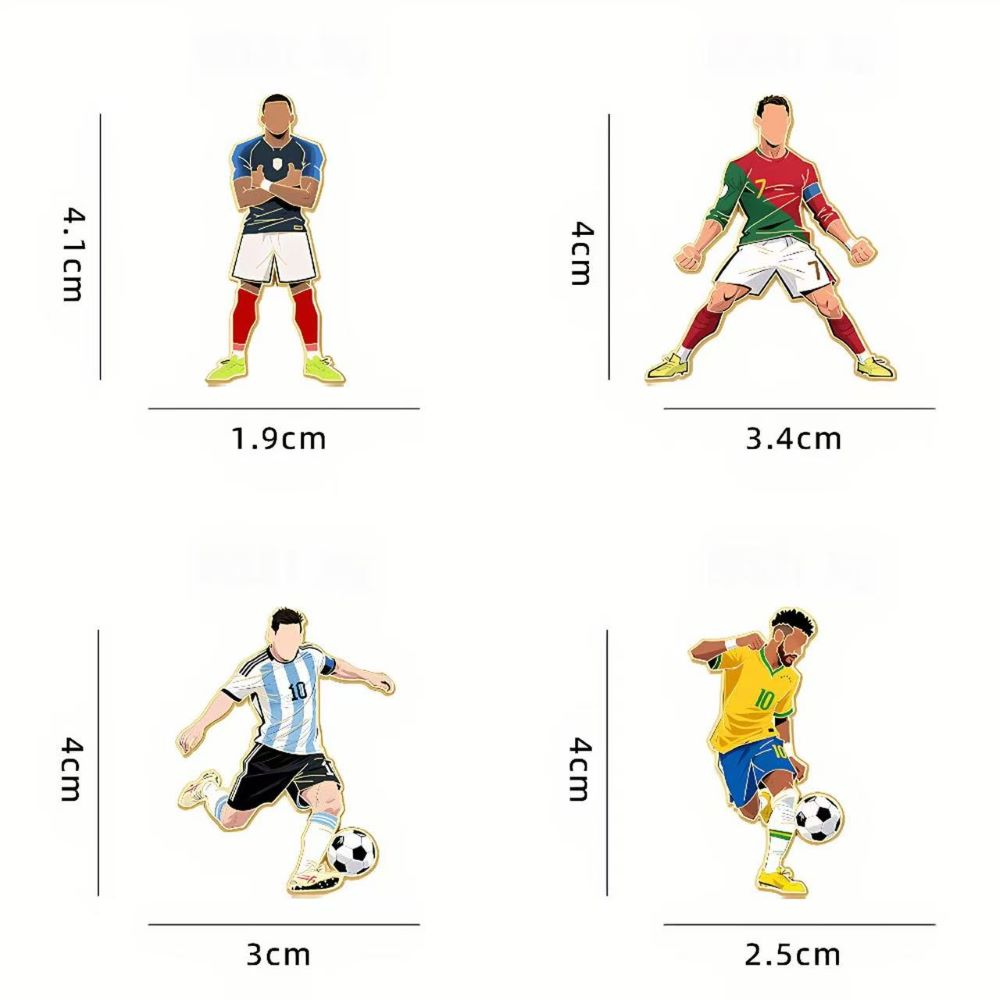 4-Piece 2026 World Cup Football Star Pin Badge – Fan Backpack Accessory Set