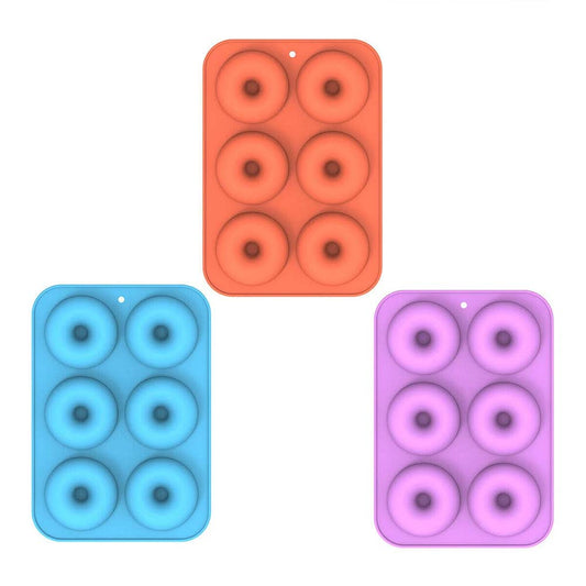 3PCS Silicone Donut Mold Set - Muffin Chocolate Cake Cookie Doughnut Baking Tray