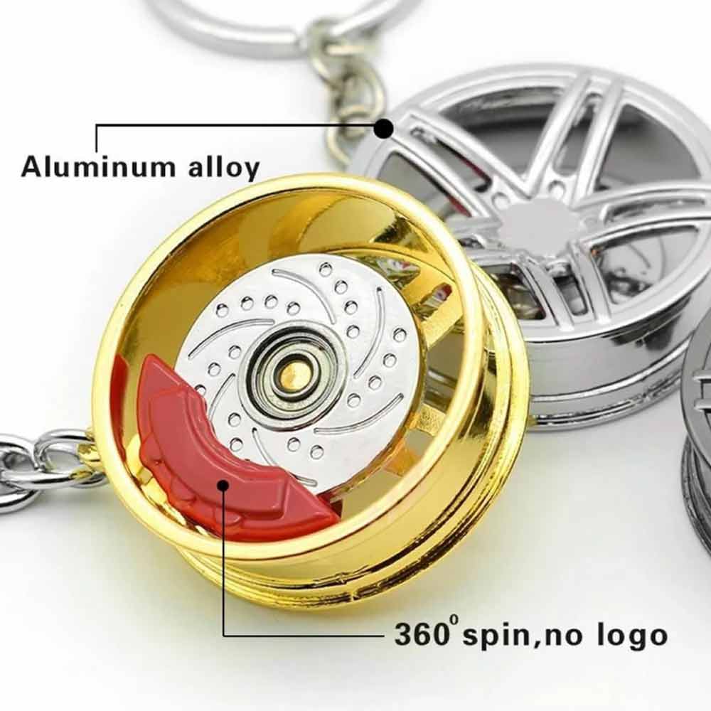 Simulation Tire Car Wheel Keychain Chain Brake Discs Key Ring RIM Wheel Keyring