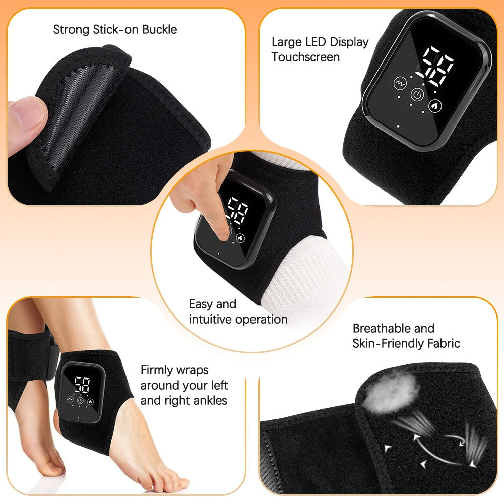Foot Vibration Massager with Infrared Heat - 3 Modes for Pain Relief & Therapy