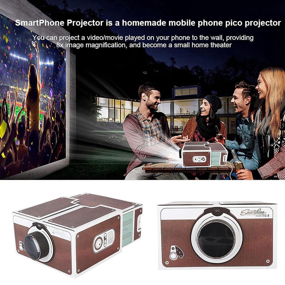 Mini DIY Home Portable Smartphone2.0 Mobile Phone Projector Amplifier Home
