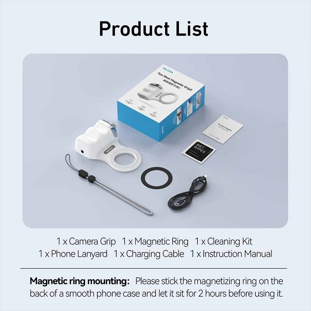 Bluetooth Phone Camera Grip – Magnetic Remote Handle Holder for Smartphones
