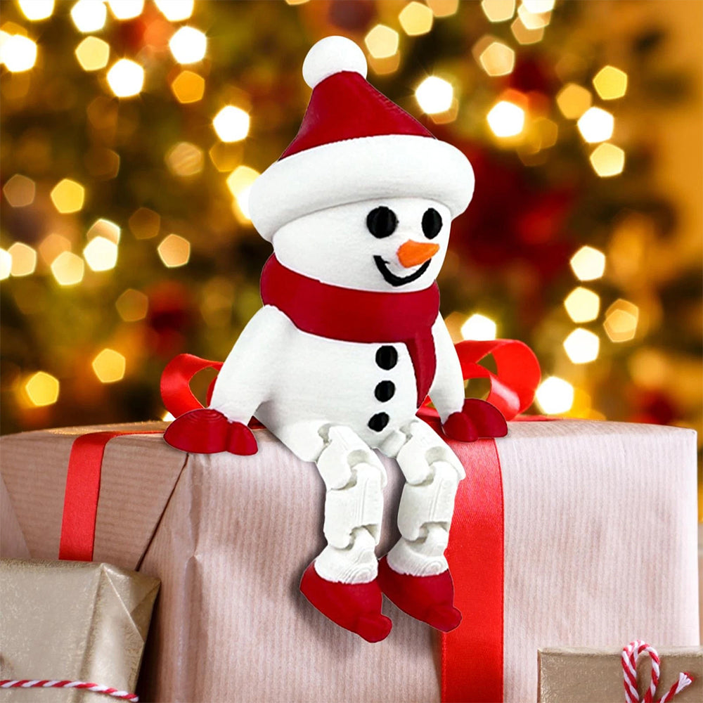 2Pack 3D Printed Snowman Decorations – Flexible Festive Tabletop Figures for Christmas & Home Decor