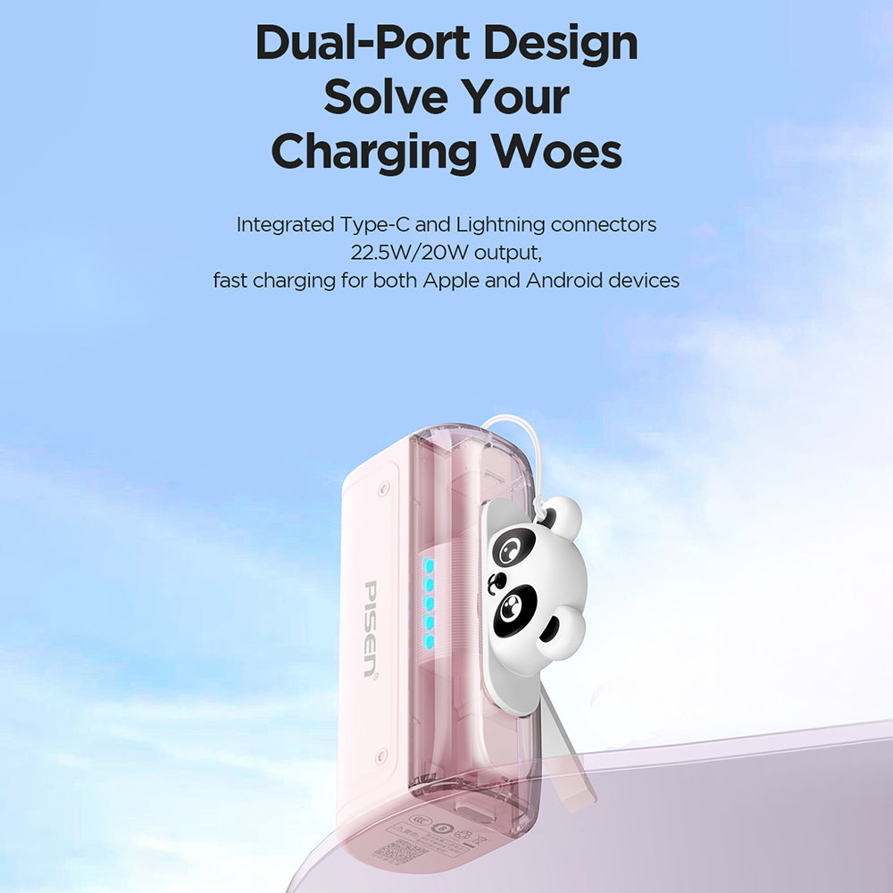 Pisen 22.5W Mini 5000mAh Cable-Free Power Bank – Tiny Fast Charger, CCC Certified