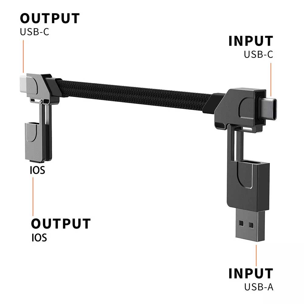 PD 60W Multi USB QC Fast Charging Cable 4in1 Type-C to Type C For iPhone Andriod