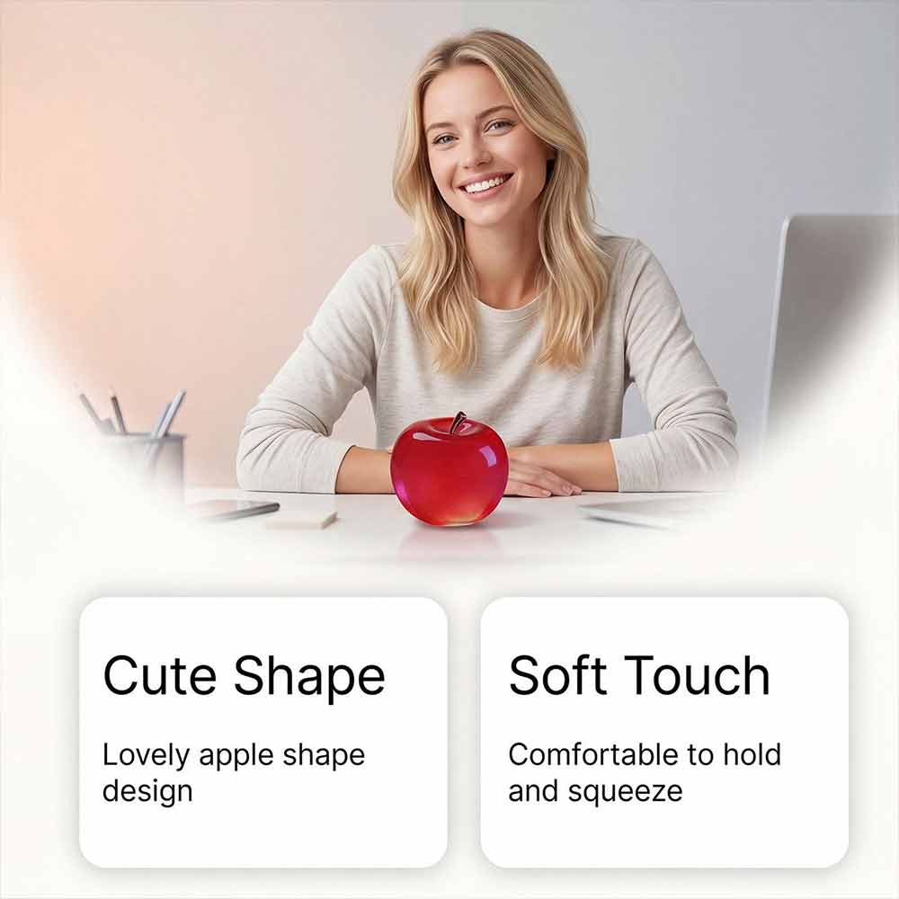 Apple Squishy Stress Ball – Red Fruit Fidget Sensory Toy for ADHD Anxiety