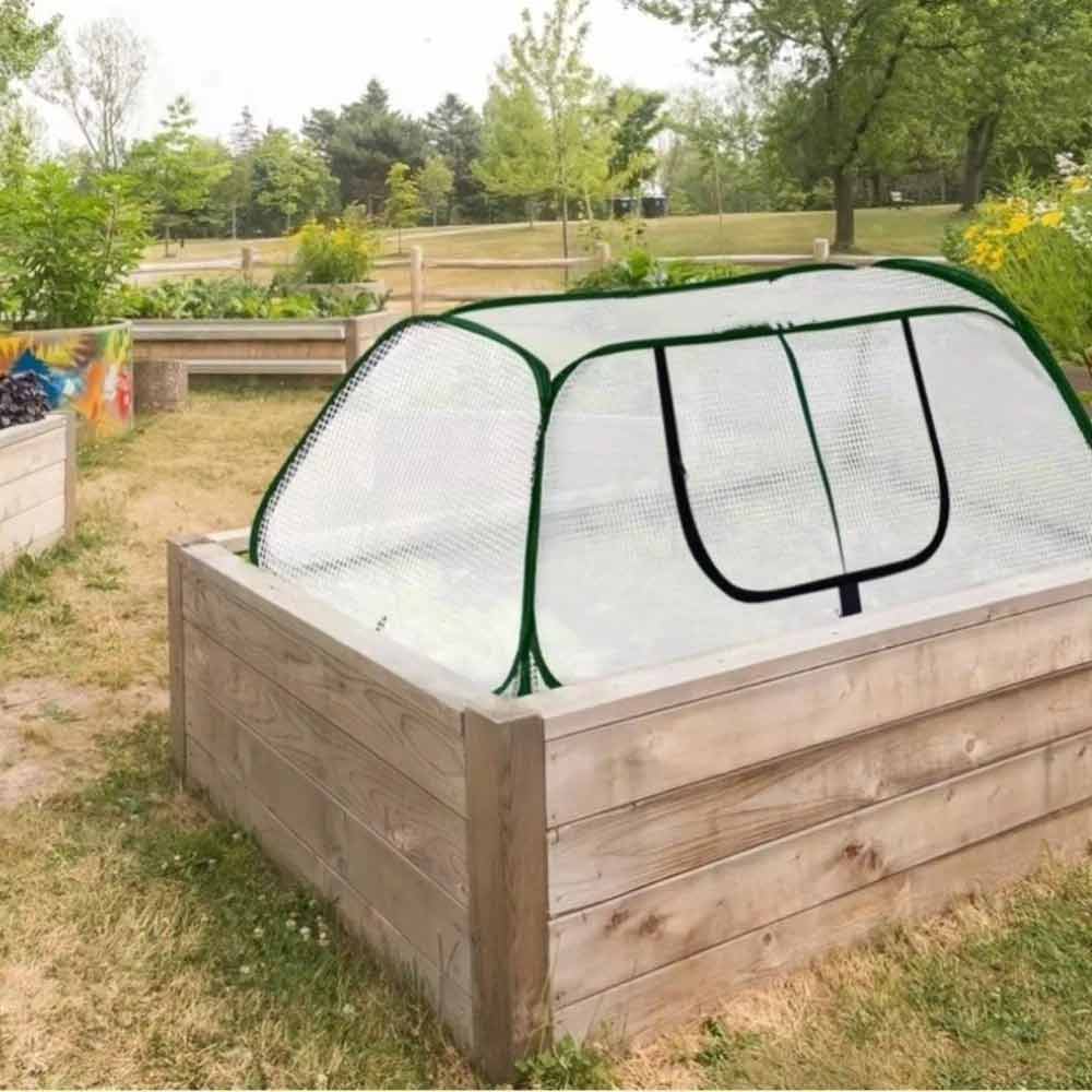Garden Mesh Plant Cover – Pop-Up Raised Bed Row Cover with Storage Bag