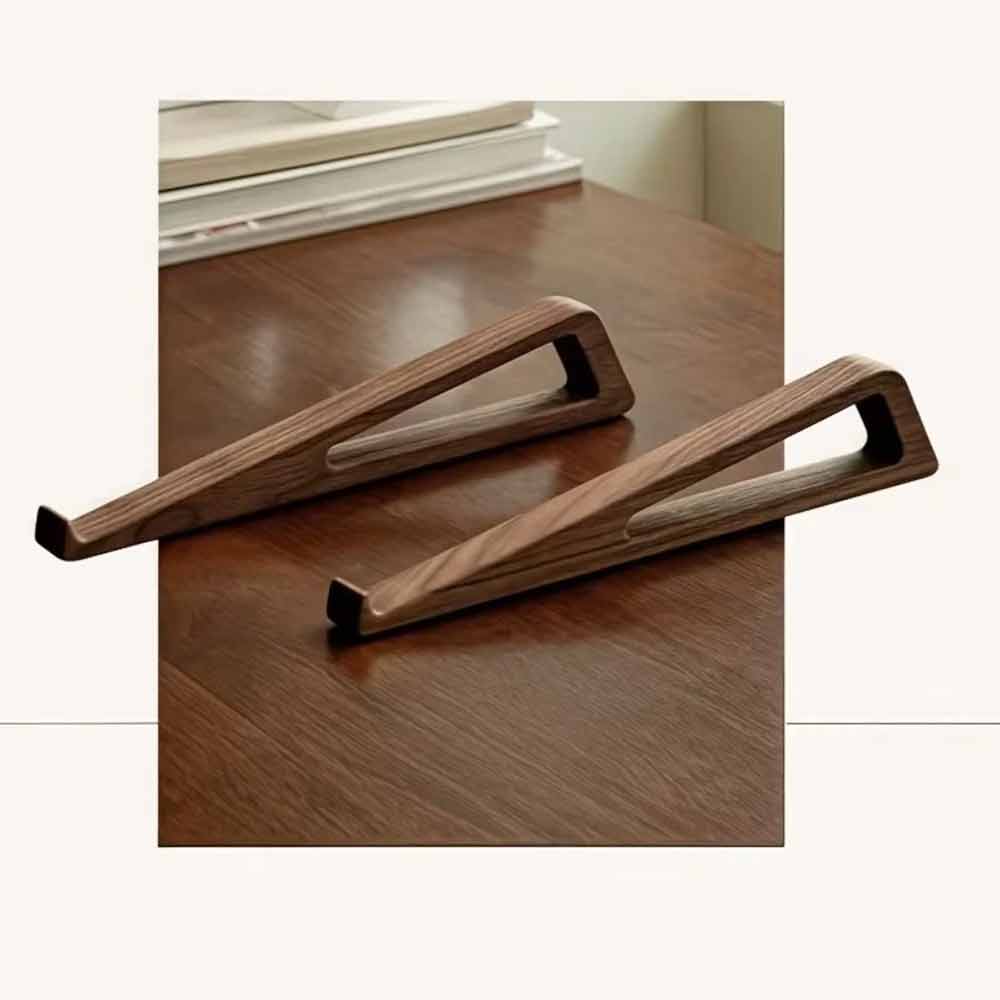 2-Pack Portable Foldable Wooden Laptop Stand – Ergonomic 12° Adjustable Angle