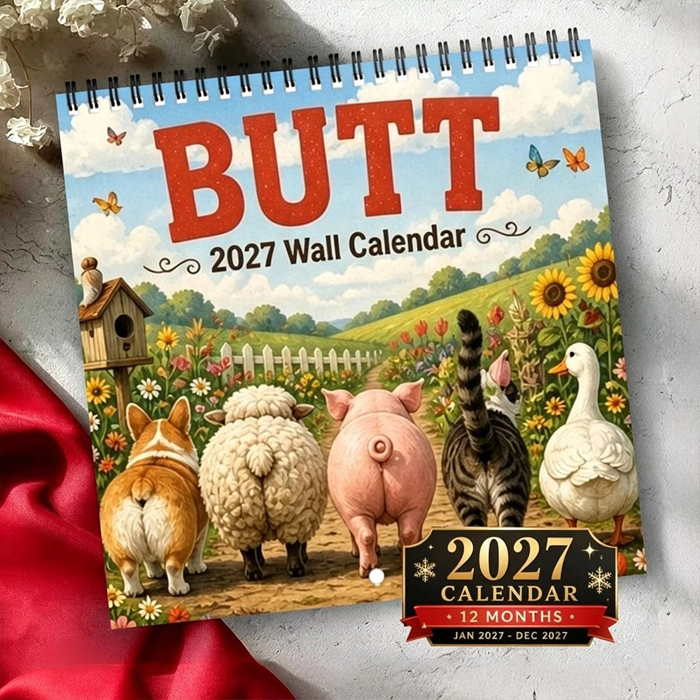 Funny Animal Butts 2027 Wall Calendar – Humorous Month-to-View Hanging Gift