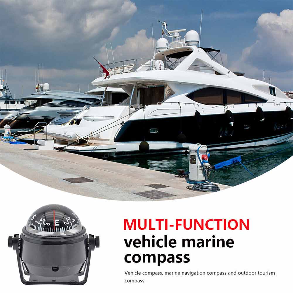 Marine Compass with Mount for Sail Ship Vehicle Outdoor Car Boat Navigation Tool