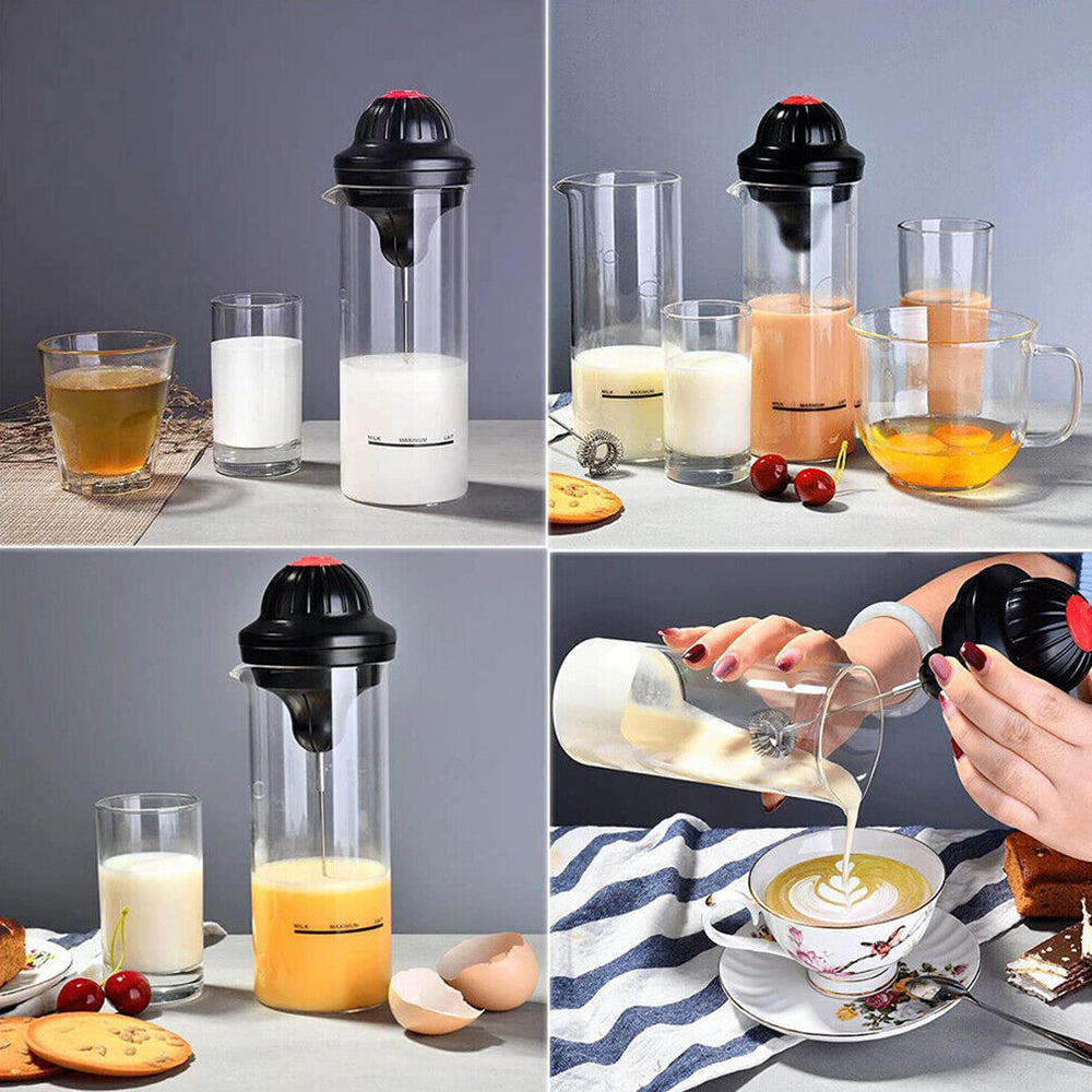 Handheld Electric Coffee Milk Frother Kitchen Whisk Automatic Mixer Jug Cup