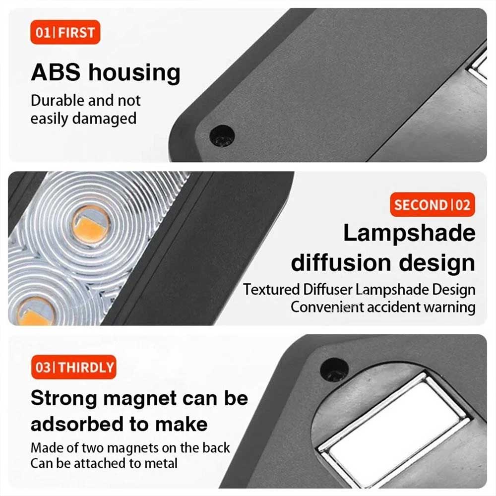 360° Rotating LED Magnetic Car Warning Light - Rechargeable Flashing Safety Beacon
