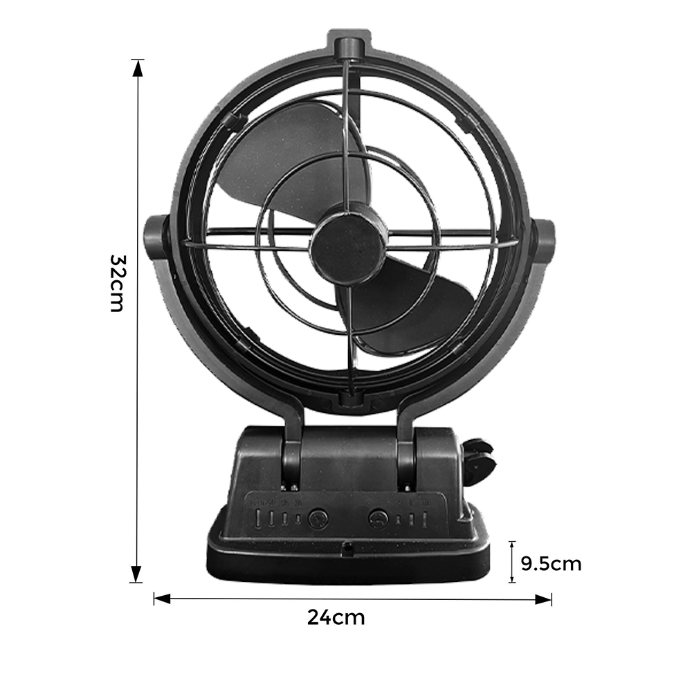 12V 24V Caravan Fan Camping Trailer RV Boat Design 360° with Remote Control