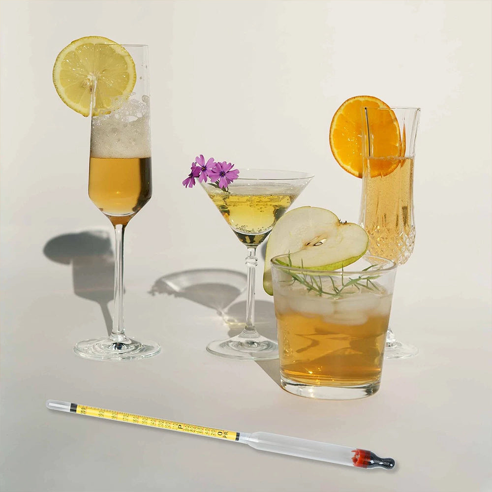 One Set Triple Scale Alcohol Hydrometer and Test Jar for Home Brew Wine
