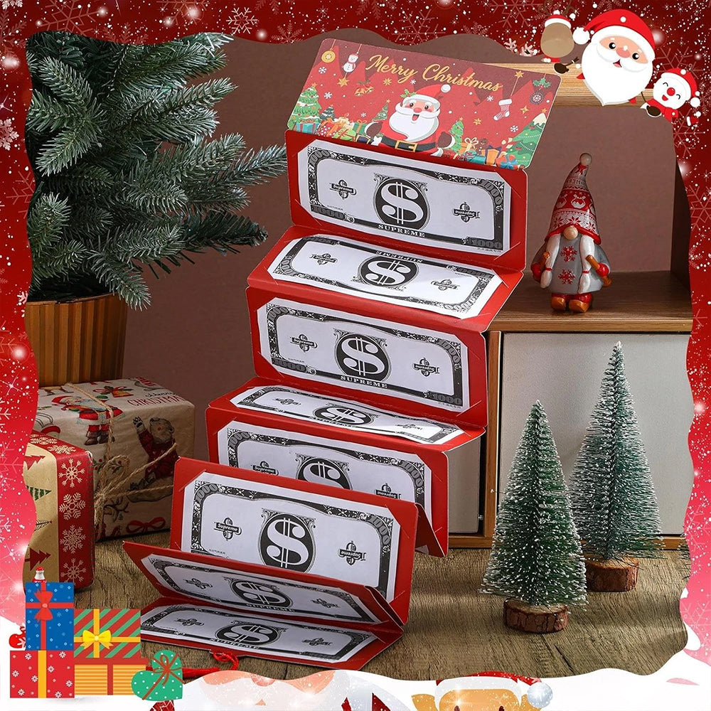 6-Pack Christmas Money Envelopes - Santa Design, 10-Slot Cash & Card Holder