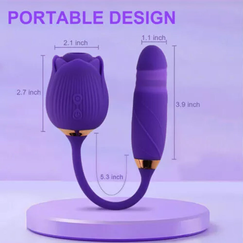 Clit Sucking Vibrator Oral Thrusting G spot Dildo Bullet Sexy Toys for Women
