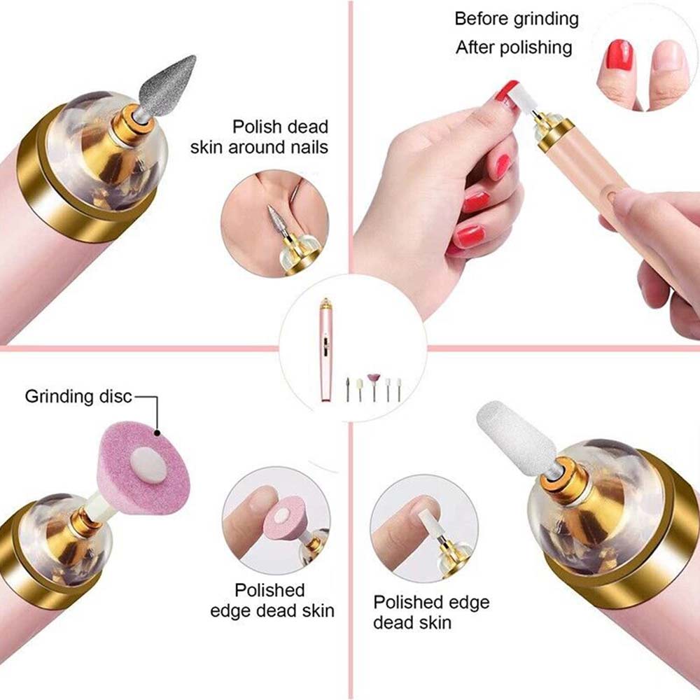 USB Electric Nail File – Rechargeable Manicure & Pedicure Drill Set