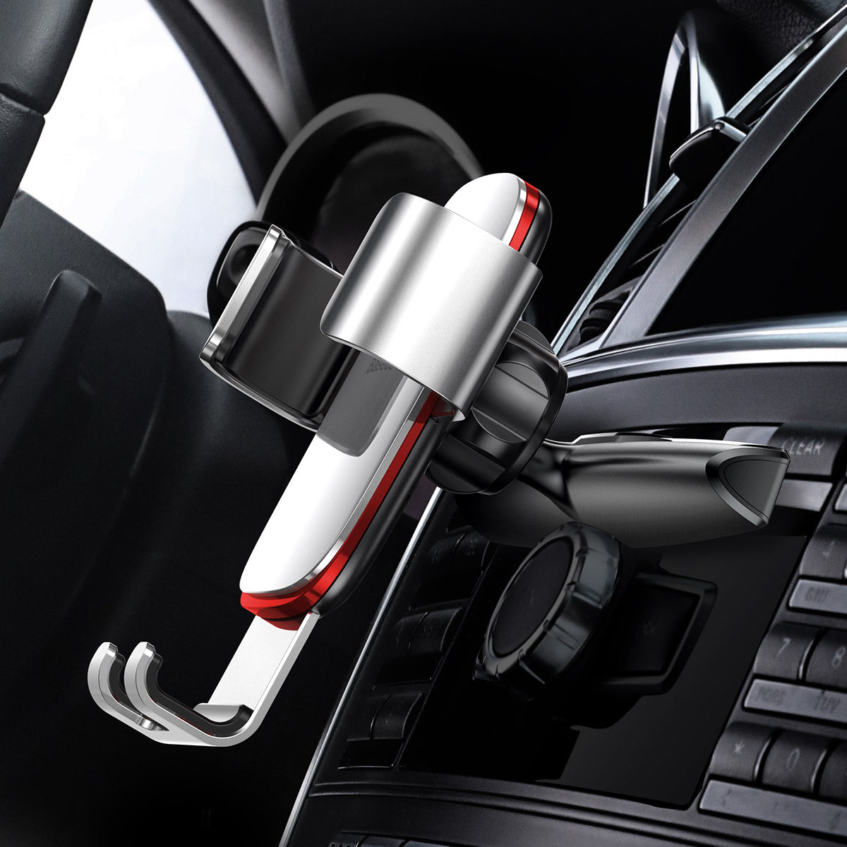 Metal Age Gravity Car Mount Silver Phone Holder Baseus