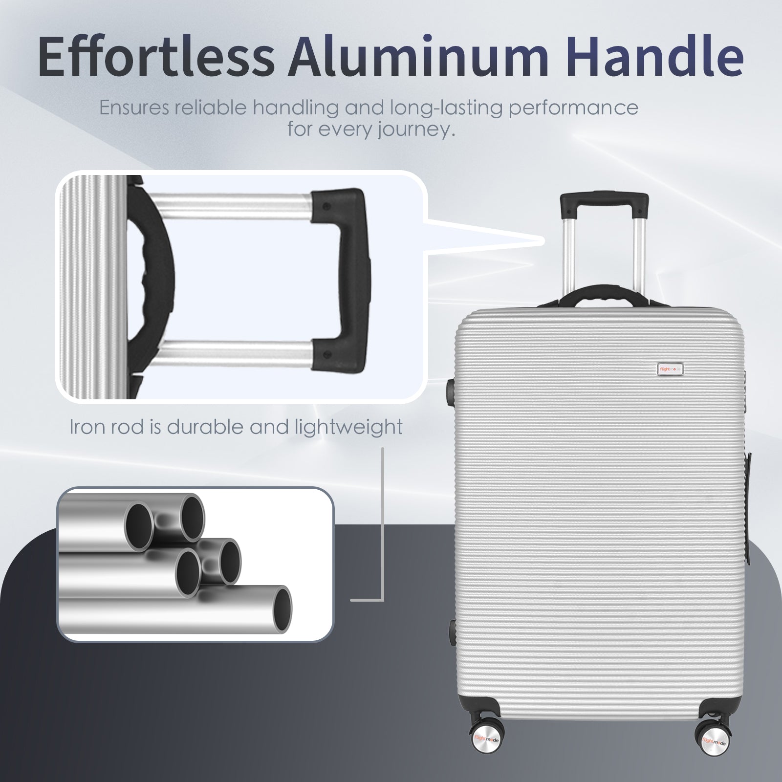 24" Digital Weighing Scale and USB Charging Port Lightweight Luggage Suitcase Silver