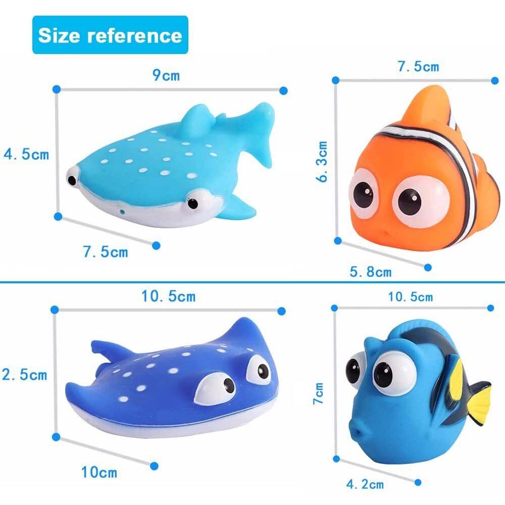 8PCS Sea Animal Bath Toys – Floating Squirt Toy Set for Bathtub Fun