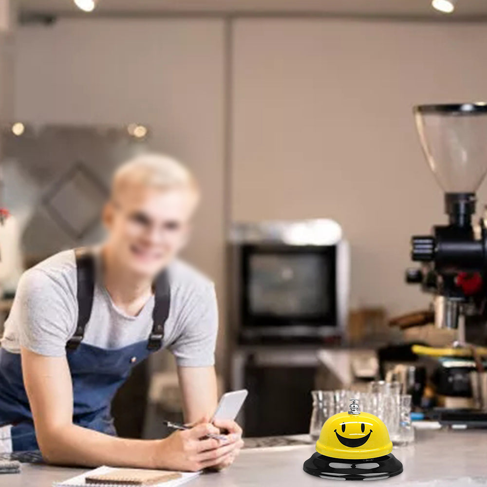 Call Bell Reception Desk Restaurant Hotel Kitchen Service Steel Smiley Face SD8