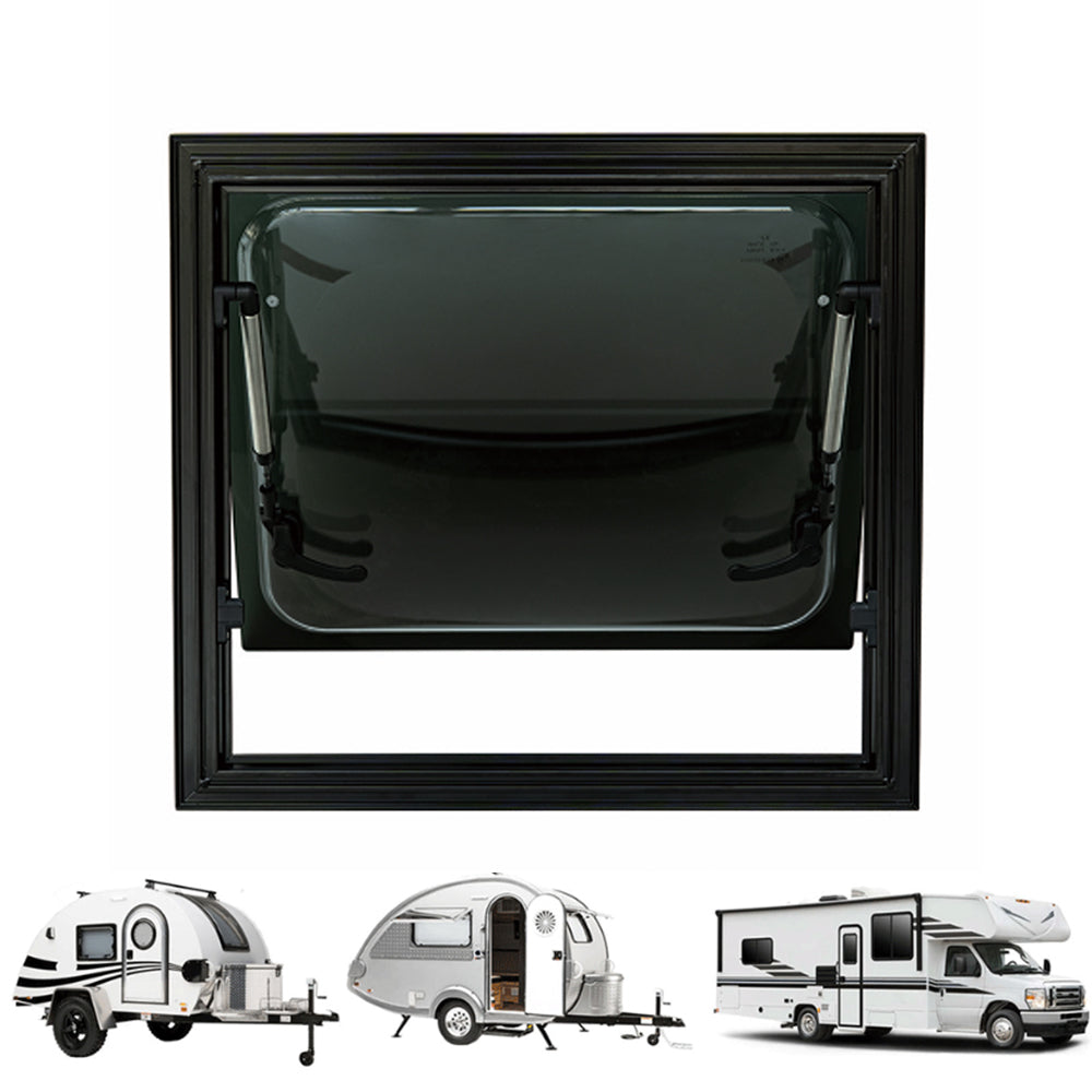 RV Caravan Square Push Out Flat Window Locking Handle with Strut Fitting