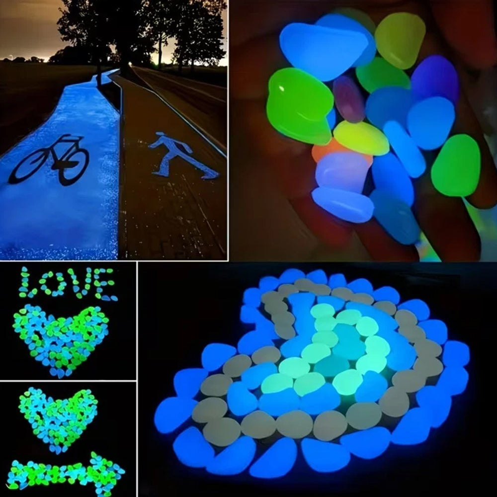 200Pcs Glow Pebbles – Luminous Garden Stones for Outdoor Decor & Pathways