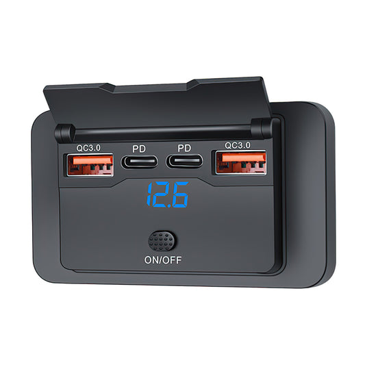 Car DC 12V-24V PD Type C USB Port Fast Charger Socket Power Outlet Panel Charge