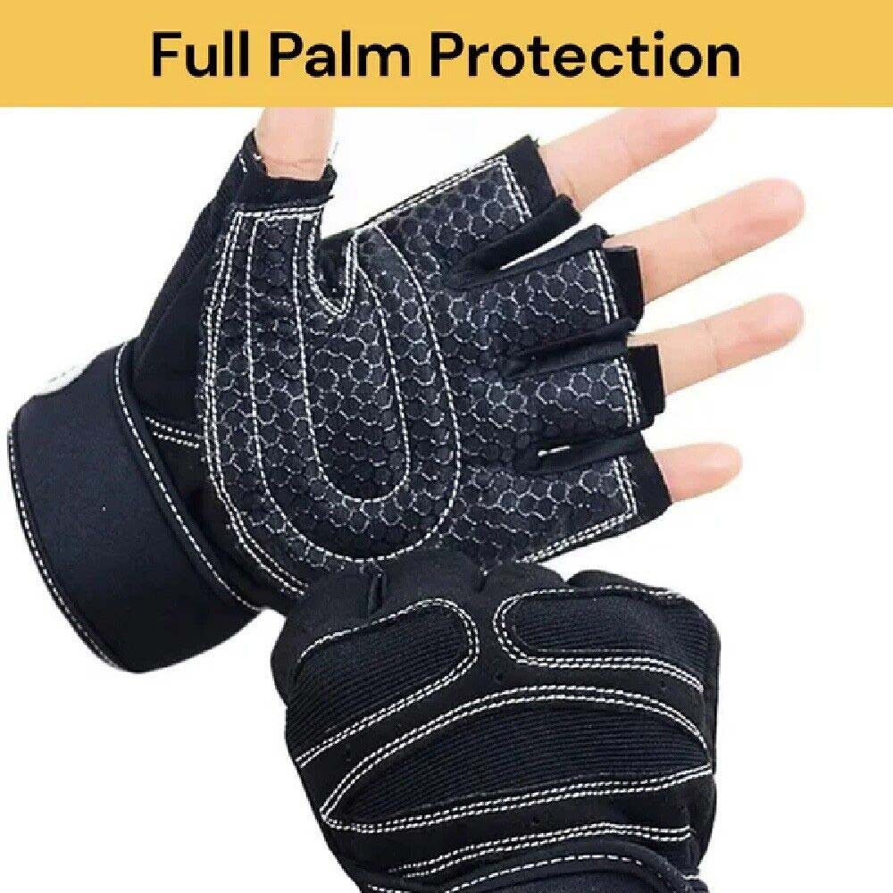 Unisex Half Finger Gloves Cycling Bicycle Gym Workout Training Anti Slip Padded