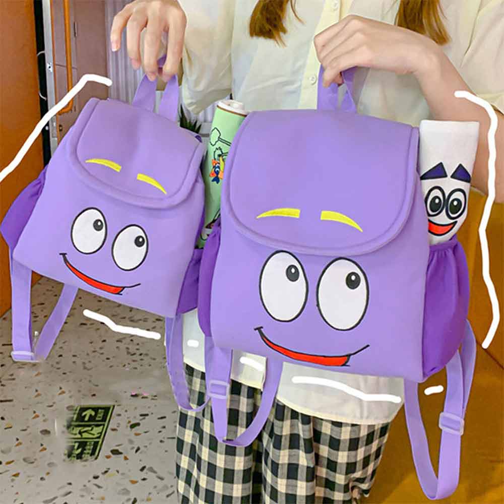 Dora the Explorer Plush Backpack with Interactive Map – Purple Kids Adventure Bag for School & Dress-Up
