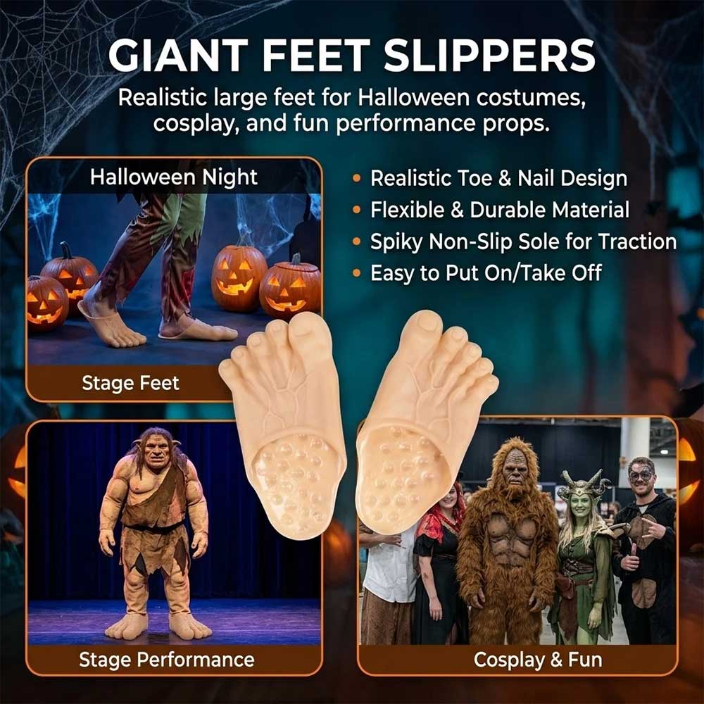 Giant Foot Slippers – Funny Costume Props with Non-Slip Soles for Parties