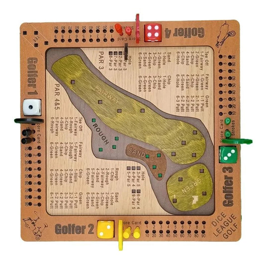 Mini Golf Dice Game – Tabletop Wooden Board Game, Family Fun Challenge