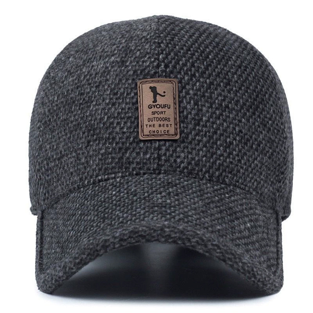 Men's Winter Hat with Earmuffs - Thick Warm Adjustable Baseball Cap for Cold Weather, Outdoor & Casual Wear