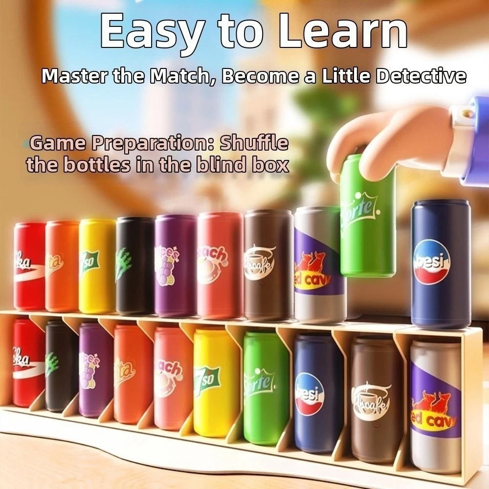 2-Player Duel Board Game – 20-Piece Drink Matching, Guess the Bottle Color, Educational Matching Game