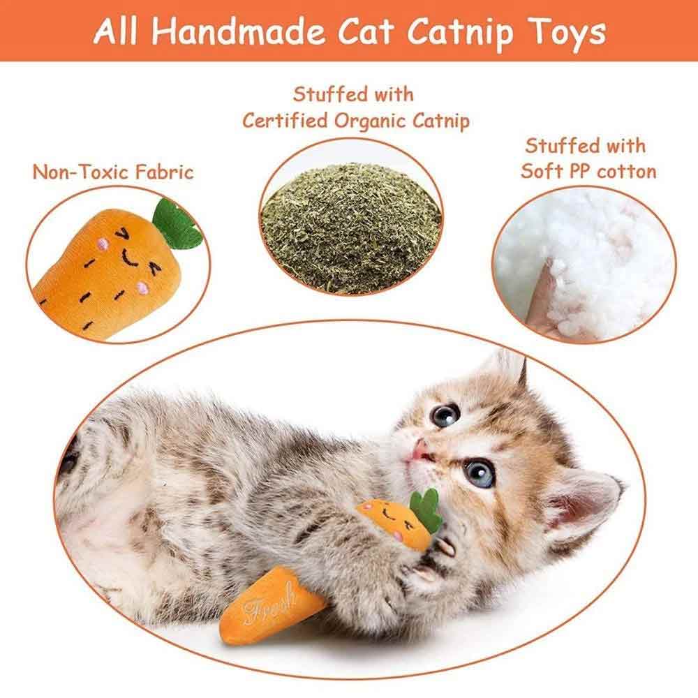 5-Piece Teeth Grinding Catnip Toys – Funny Interactive Plush Cat Chewing Vocal Toy Set