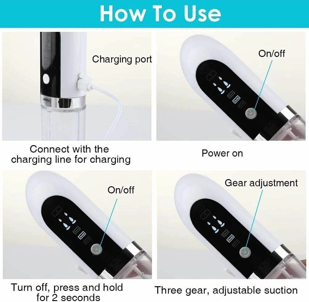 Vacuum Blackhead Remover Facial Skin Pore Acne Pimple Suction Cleaner Machine