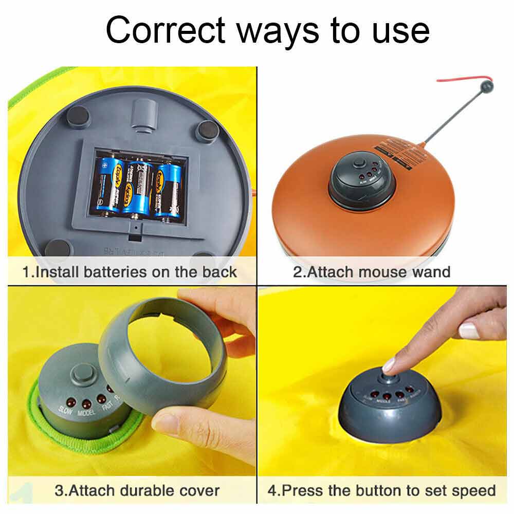 Cats Meow Rotating Undercover Mouse Toy Electronic Interactive Cat Toys Puzzle