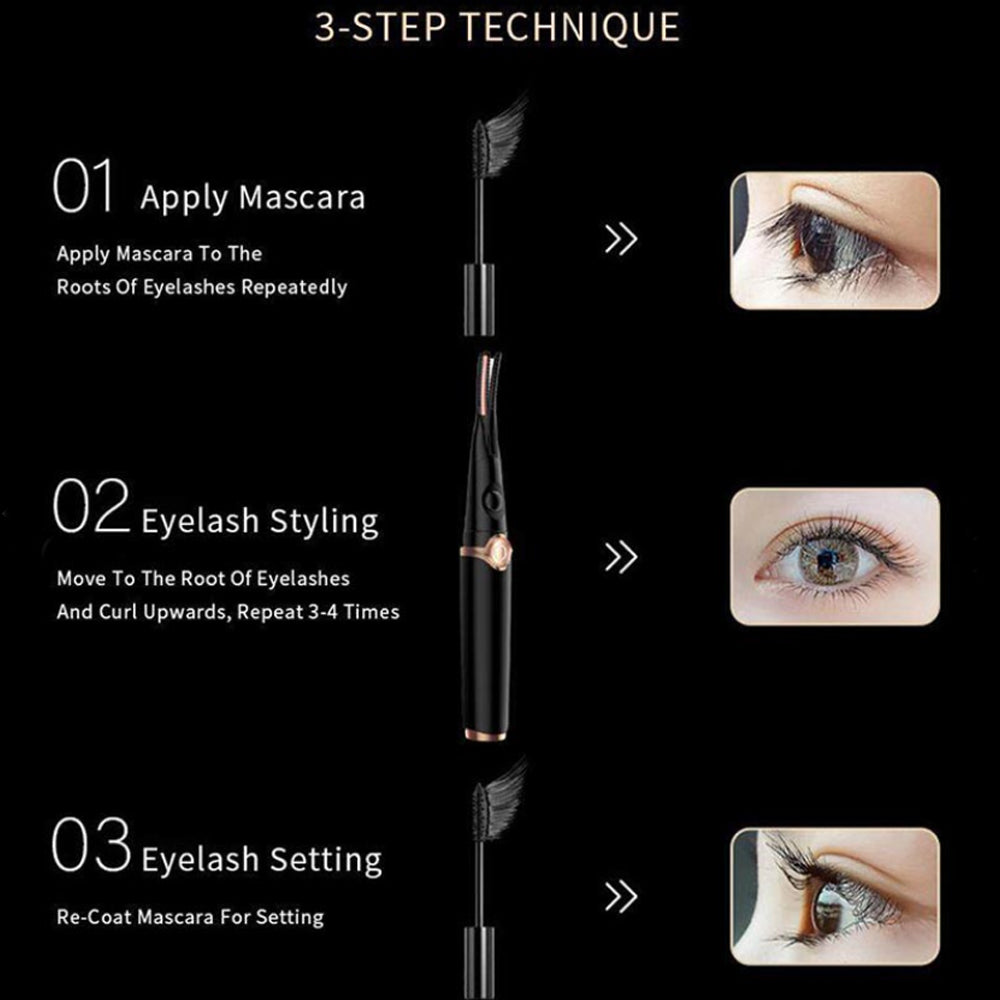 Mini Heated Eyelash Curler Electric Eyelash Curler Professional USB Rechargeable