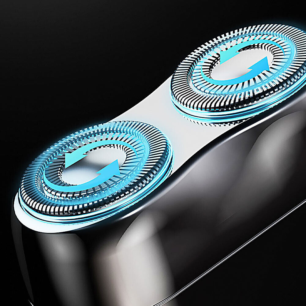 Waterproof USB Rechargeable Men's Shaver – Portable Double Head Electric Razor for Travel & Body Grooming