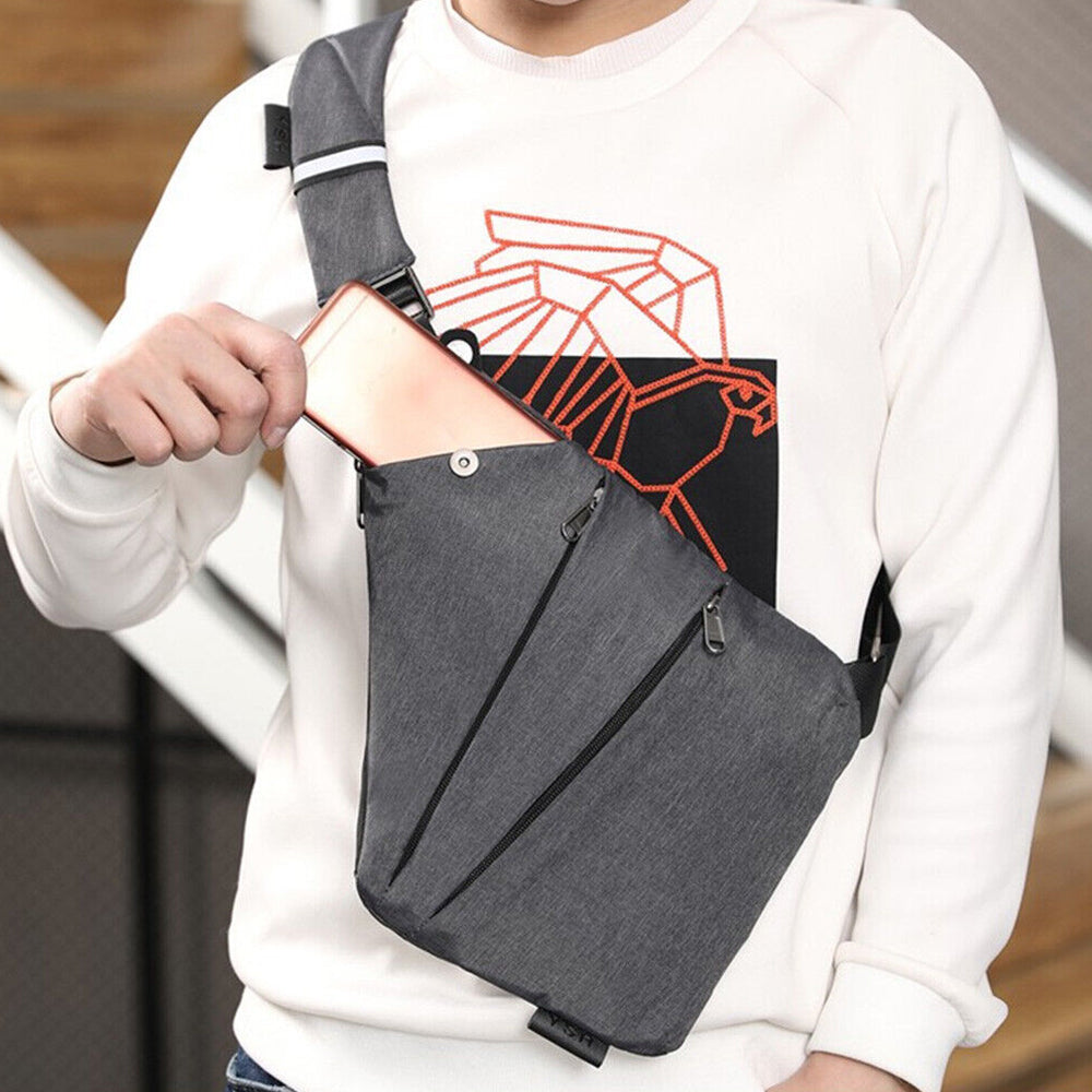 MensWaterproof Bag Personal Anti Theft Shoulder Pocket Portable Chest BagsTravel